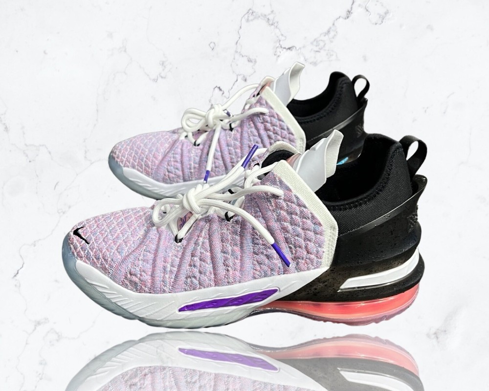 Nike LeBron XVIII 18 Purple White Black Red CW2760 900 Size 6Y/W 7.5
