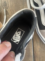 Vans Old Skool Color Block Gray Black White Red Tongue Lace Sneaker Youth Sz 1