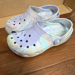 Crocs Classic Marbled Clogs Unisex Kids US 3 J3 Purple Multicolor Slip-On
