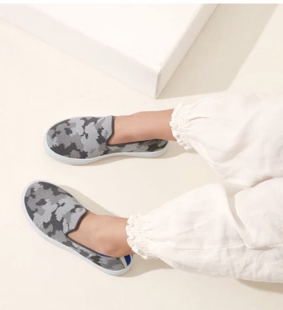 Rothy’s the kids sneaker in grey camo size K3 slip on back to school