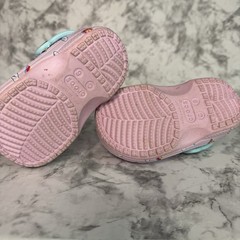 Crocs Baya Lined Printed Clogs Kids Ballerina Pink Slip-On Lightweight – C6