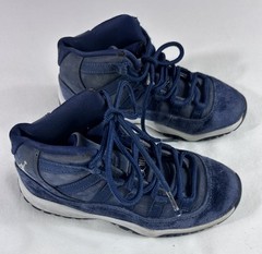 Nike Air Jordan 11 Retro PS Midnight Navy Velvet Sneakers DO3857-441 Kids Sz 12C