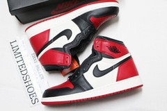 NIKE AIR JORDAN 1 RETRO HIGH OG BG „BRED TOE“ GYM RED BLACK 575441-610 GS