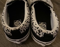 Vans Asher Dalmatian Black White Size 12 Youth EUC