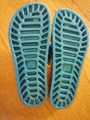 Youth Size 7 Turquoise Open Toe Molded Slide On Sandal Senski & C Assisi Italy