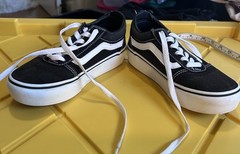 Vans Old Skool Black White Platform Sneakers Kids Missy 2.0 721356