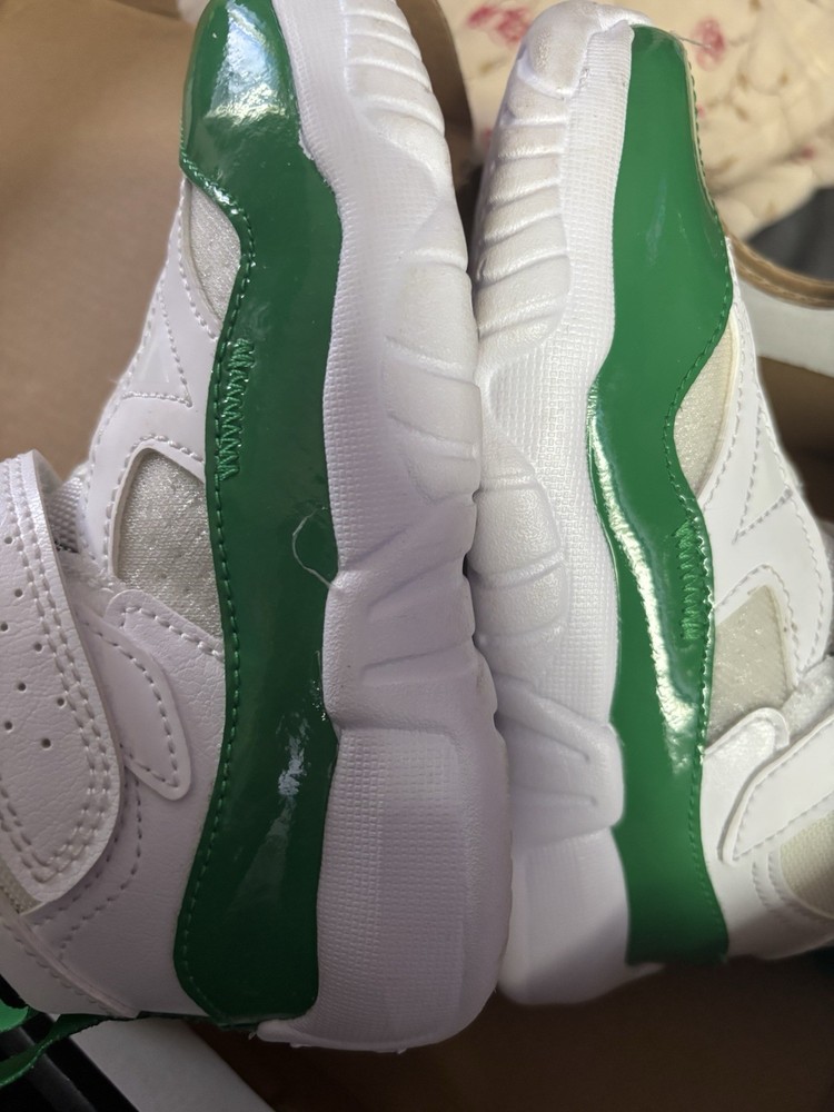 Jordan Air Jordan XIV White Green Low Top Unisex Kids Basketball Sneakers