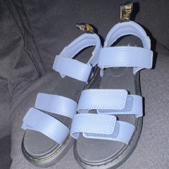 Dr. Martens KLAIRE Y Light Blue Synthetic Hook & Loop Strappy Sandals 5 Casual