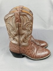 Justin Cowboy Boot Youth Junior Kid Shoe Size 5.5 Western Round Toe Casual Rodeo