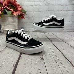 Vans old skool Classic Black White Low-Top Sneakers unisex kids 11 streetwear