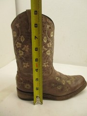 Corral Little Kid Size 13 Brown Leather Floral Western Cowboy Boots Style E1267
