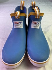 Xtratuf Kid’s Ankle Deck Boots-Light Blue/Whale Pattern-Size: 6