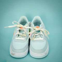 Nike Air Force 1 Size 6 Y Blue Gradient Grade School Lace Up Low Top Sneakers