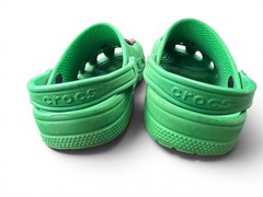 Crocs Kids Green Classic Clogs w/ Jibbitz Charms Video Gaming Boys Shoes size 4