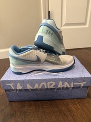 Nike Ja 1 SE GS Glacier Blue Metallic Silver Basketball Shoes Youth 7Y FJ1266-4…