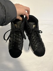 Adidas Pro Model Black Athletic Shoes ADV US Sz 4 Velvet Gold Finishing