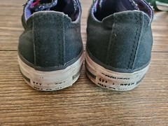 Converse black sneakers youth size 13 with stretch laces