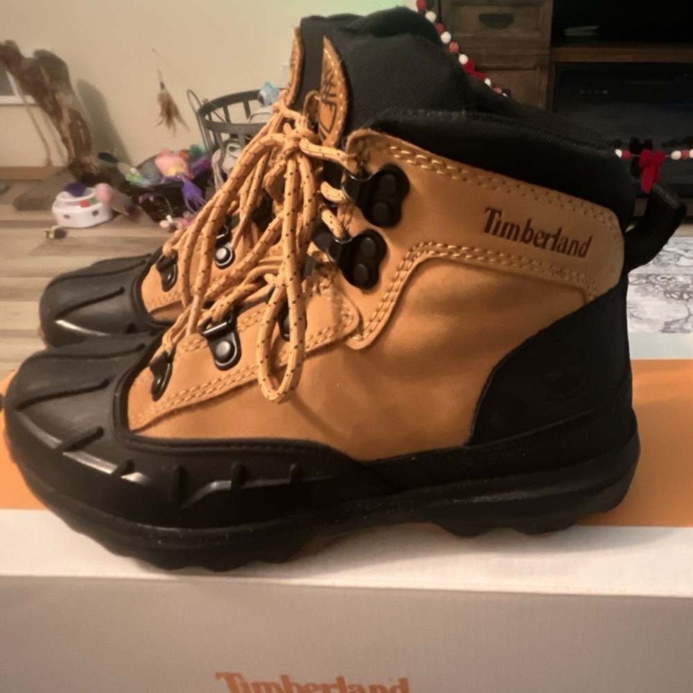 Timberland Leather Ankle Hiking Boots Brown/Black Lace-Up US 13.5
