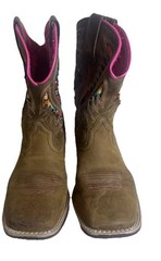 Ariat Kids Quickdraw VentTEK Western Boot Distressed Brown Serape Aztec size 1.5