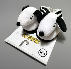 NEW Peanuts SNOOPY Kids‘ 3D Figural Plush Slip-On Sock-Top Slippers Size 7/8