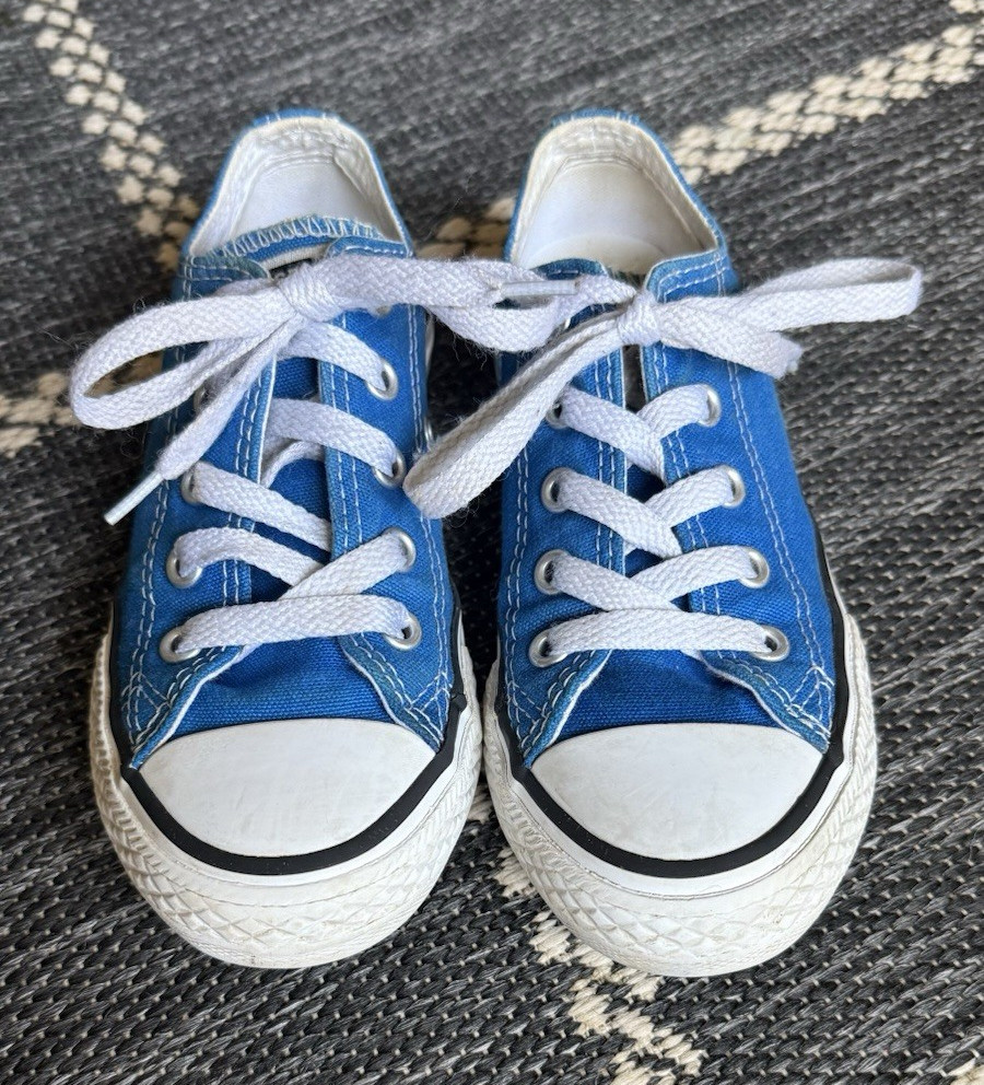 Converse Chuck Taylor All Star Kids Low Top Canvas Lace-Up Blue/White US 12