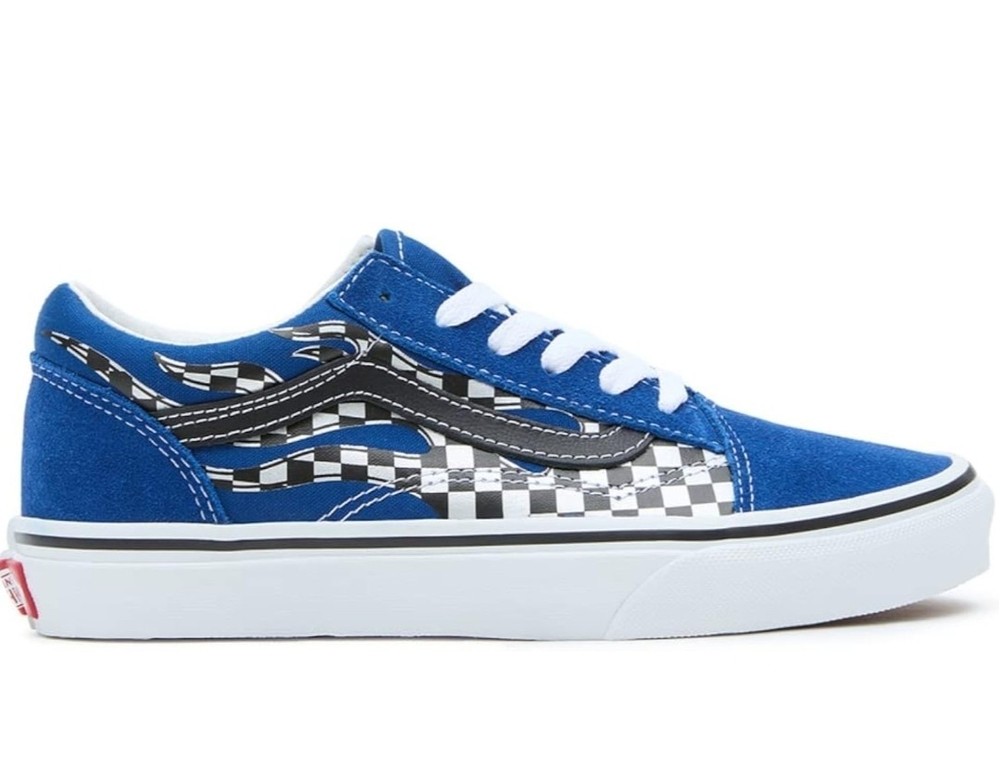 VANS FLAME OLD SKOOL CHECKERBOARD REFLECTIVE SIZE 5Y/6.5W NWB RARE (VN0A4UHZ7WM)