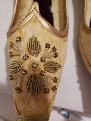 Ceremonial Hand Beaded Slippers, Size 8