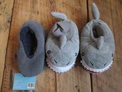 Slipper Lot Kids Boys Size 5-6 (2/3 Years) Gray Shark Yankee Toy Box House Shoes