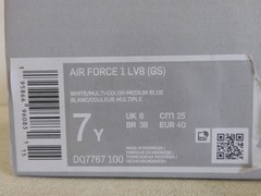 Nike Air Force 1 LV8 GS White-Multi Color-Medium Blue Sz 7Y [DQ7767-100]