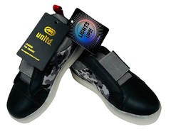 Ecko Unltd. Black/Gray Camo Light-up Sneakers w/hook & loop strap~Kids sz 9~NWT