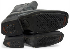 Soto Square Toe Black Leather Western Dance Boots Big Kid size 4