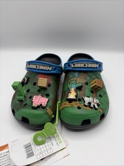 Crocs x Minecraft Pre-School Kids Classic Clog Size J4 Green Black 210830-90H