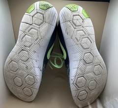 Nike Flex Contact Size 7Y Bright Green And Blue. Clean, Good Condition