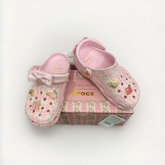 Crocs x LoveShackFancy Clogs Kids Size J6 -Girls Pink Classic Clogs With Charms