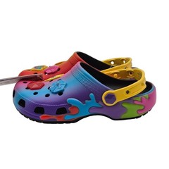 Crocs Gushers Classic Clogs with Jibbitz Charms Kids Size J4 Colorful Shoes