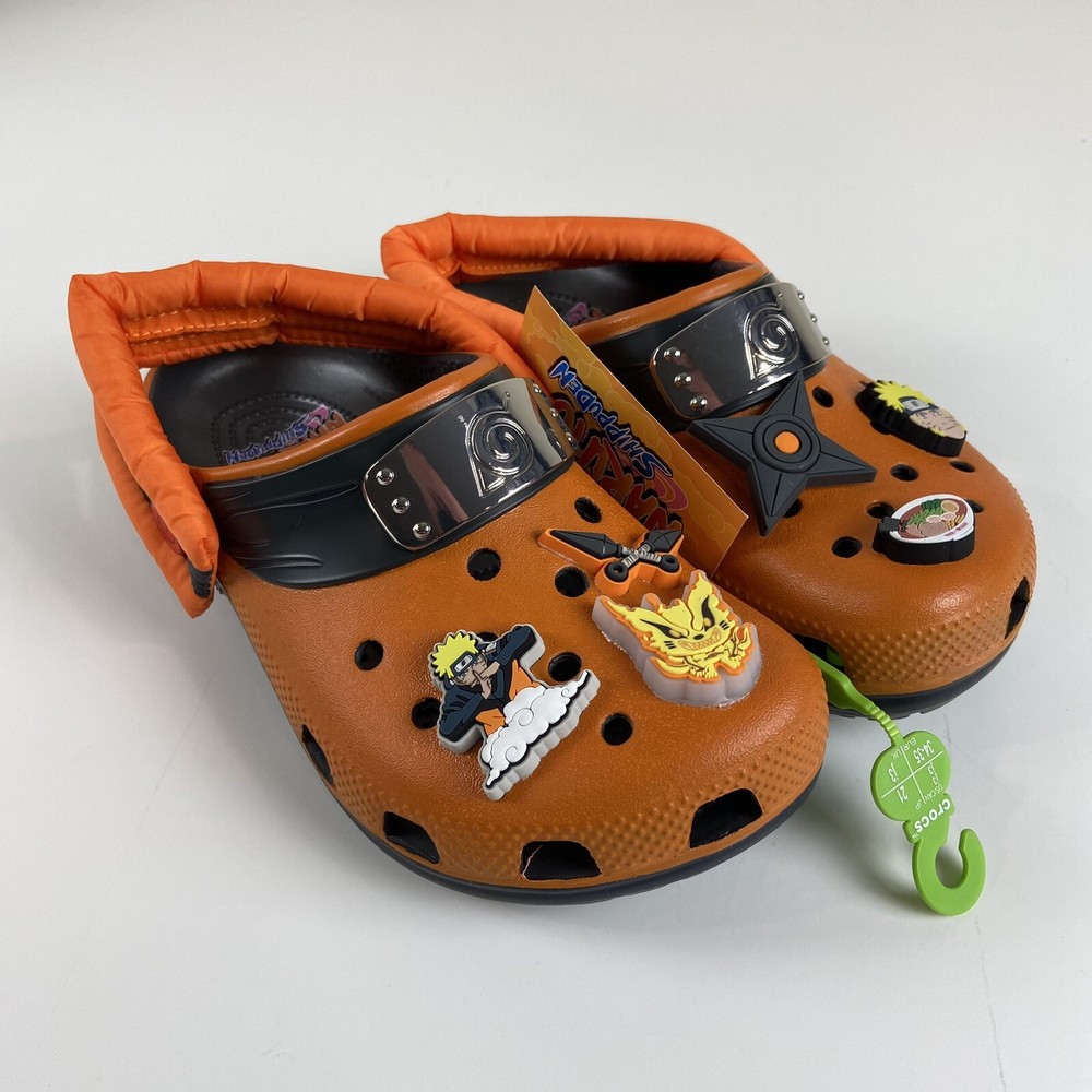 CROCS Orange NARUTO SHIPPENDUN Children Size C11 C12 C13 J2 J3 Lights Up NWT