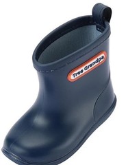 Tree Grandpa Unisex Kids Navy Blue Rain Boots Rubber Waterproof Logo Accent