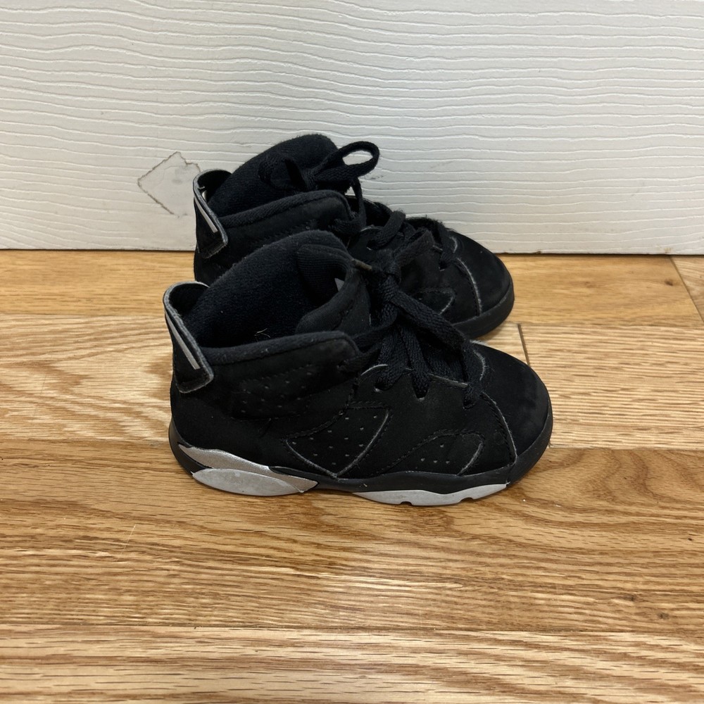 Nike Air Jordan 6 Retro Chrome PS Size 7C Black Silver DX6178-001