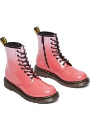 Dr. Martens Pink Glitter Patent Leather Boots Youth US 6 Lace-Up Zipper