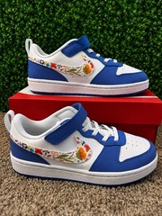Nike  Court  Borough  Low PF (PS)  Size 2Y  Floral Swoosh – Brand  New in Box