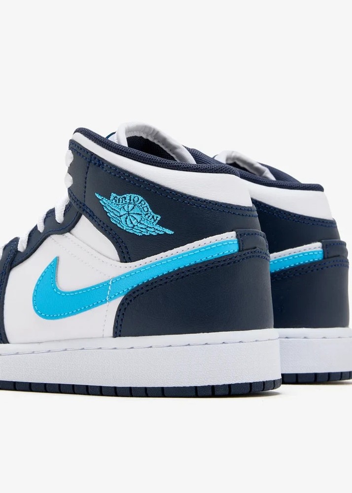 Jordan 1 Flight Mid ‚Obsidian’🔥New Kids Women’s Casual School Shoes DQ8423-404