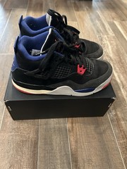 Kid’s Jordan 4 Retro OG (PS) Black/Fire Red-Deep Royal Blue (IB4388 003) Size 3Y