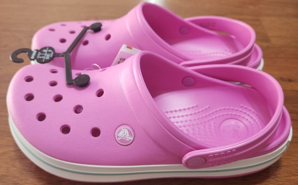 New Kids Crocs Crocband Clog Sandals Platform K Party Pink 207006 6SW Size J6 6