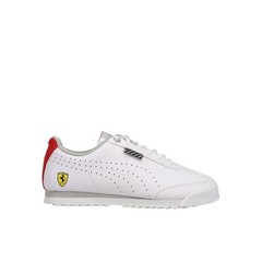 PUMA Scuderia Ferrari Roma Via Perforated Lace Up Youth Boys White Sneakers Cas
