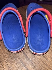 Mickey Mouse Crocs size 10/11c White and Blue Colored Light UP Toddler Kids