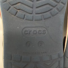 Crocs Clog Unisex Size J 2 Juniors Shoes Navy Blue White Red 205100