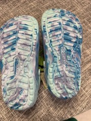 Crocs Classic Lined Marble Clog Lined Unisex Kids J1 Blue Purple Slip-On