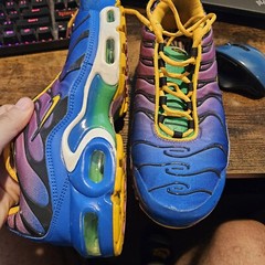 RARE Nike Air Max Plus Blue/Purple/Yellow/Green Men’s/ Size 7Y/8.5W No Box