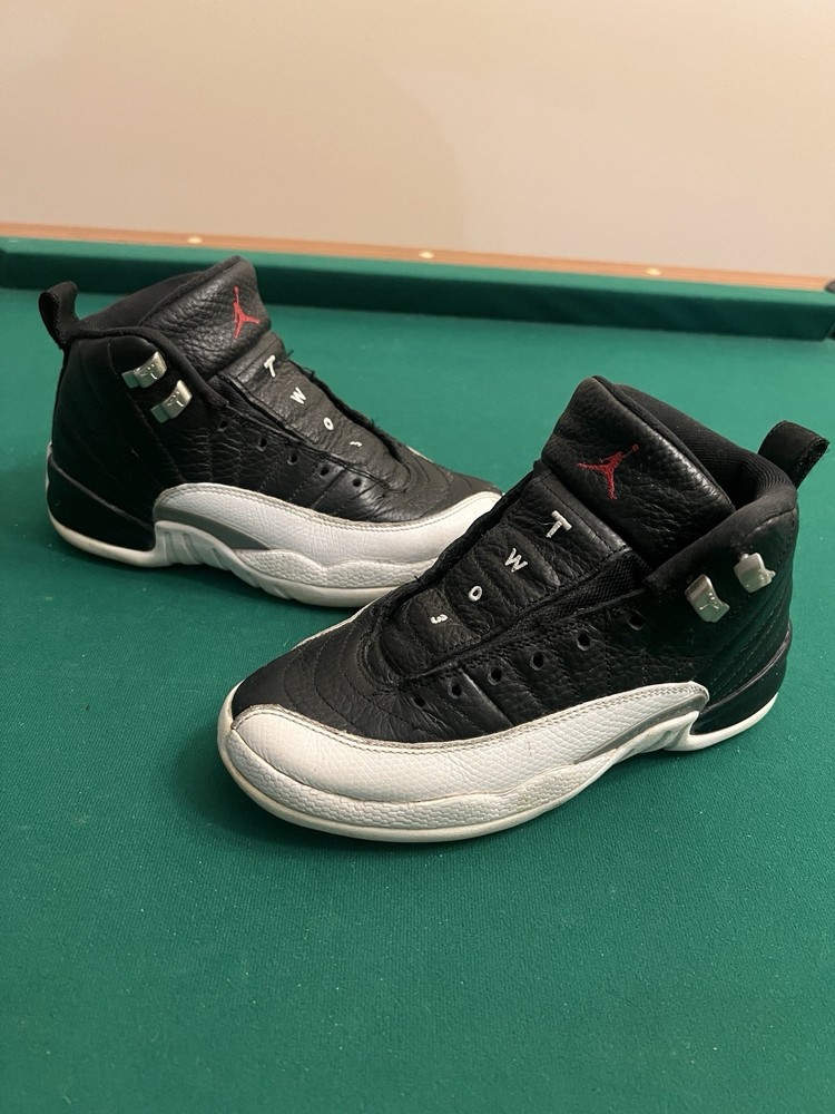 Air Jordan 12 Retro Playoffs Kid Size 4Y Basketball Sneakers 153265-006 NO LACES