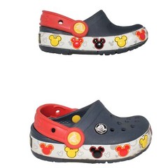 Crocs Fun Lab Mickey Lights Clog Sz C 7 Navy Red Kids Preschool Sandals Disney